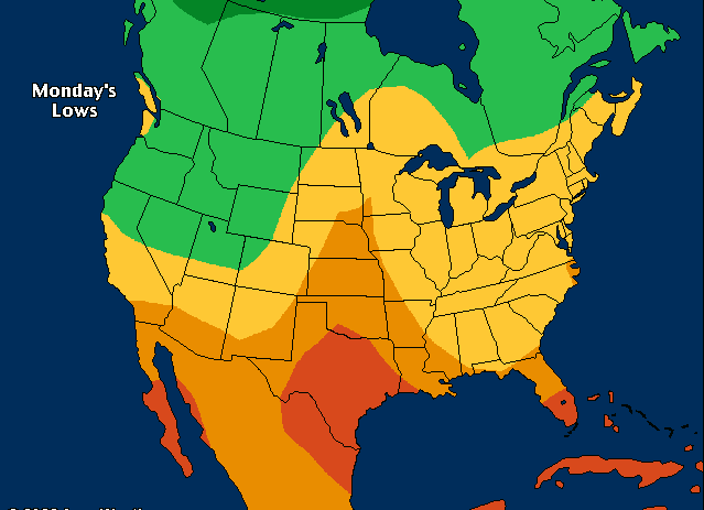 Low Temps Across the USA